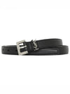 Men's Monogram Grain Belt Black - SAINT LAURENT - BALAAN 2