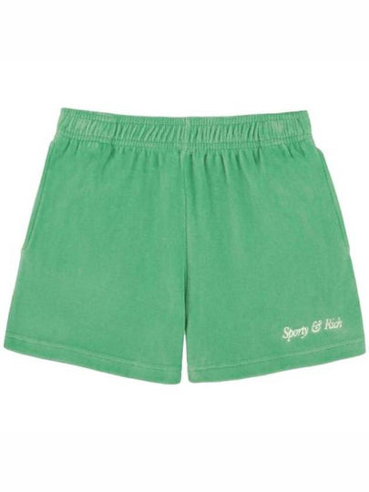 Embroidered Logo Shorts Green - SPORTY & RICH - BALAAN 2