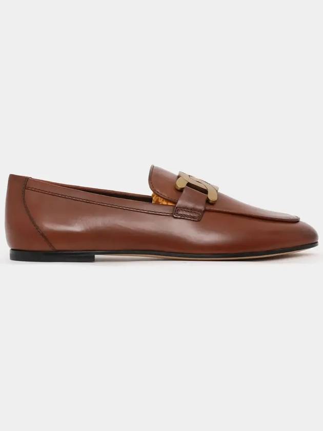 Kate Metal Logo Leather Loafers Brown - TOD'S - BALAAN 4