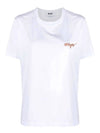 Embroidered Logo Cotton Short Sleeve T-Shirt White - MSGM - BALAAN 1