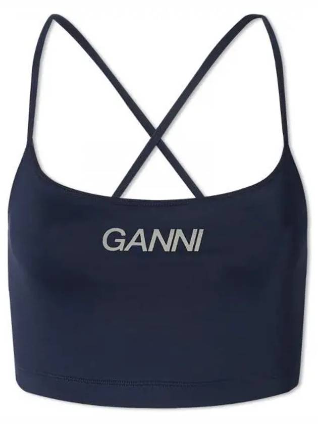 Active Strap Sleeveless Navy - GANNI - BALAAN 2