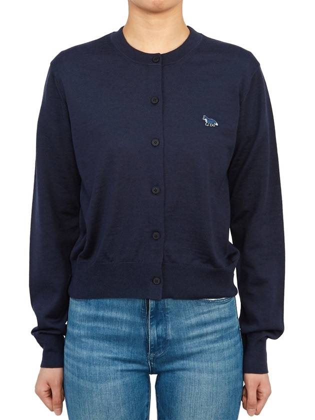 Baby Fox Patch Regular Cardigan Blue - MAISON KITSUNE - BALAAN 2