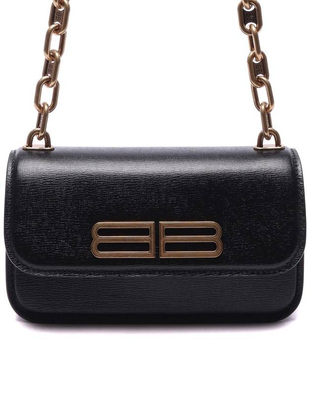 BB Gold Logo Cross Bag Black - BALENCIAGA - BALAAN 2