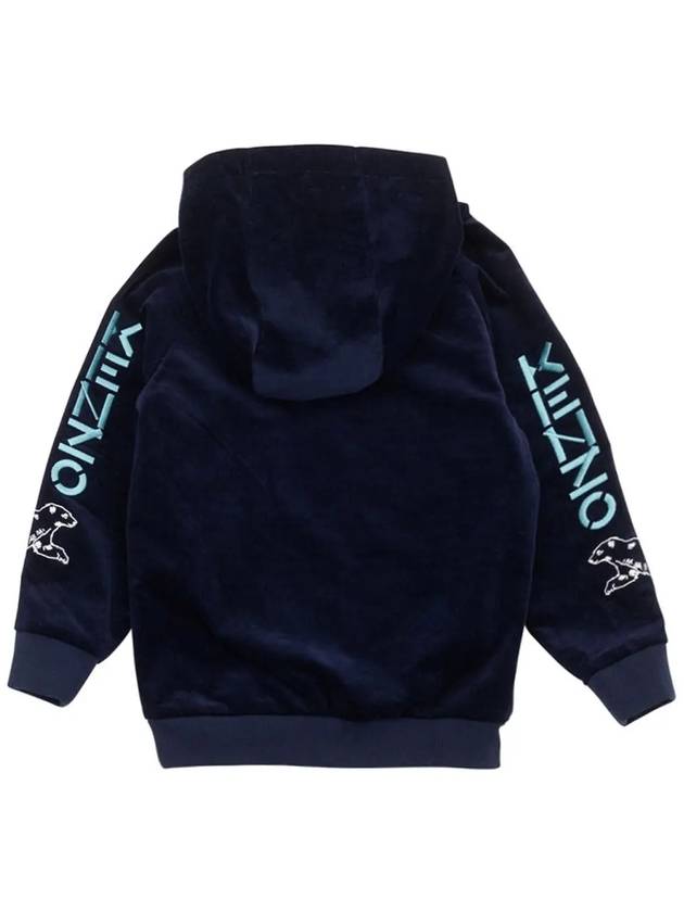 Kids Logo Slogan Hoodie Navy K25692 868 - KENZO - BALAAN 3