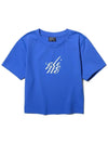 EL Breath Logo Crop Short Sleeve T-Shirt Blue - ELIMENO - BALAAN 1