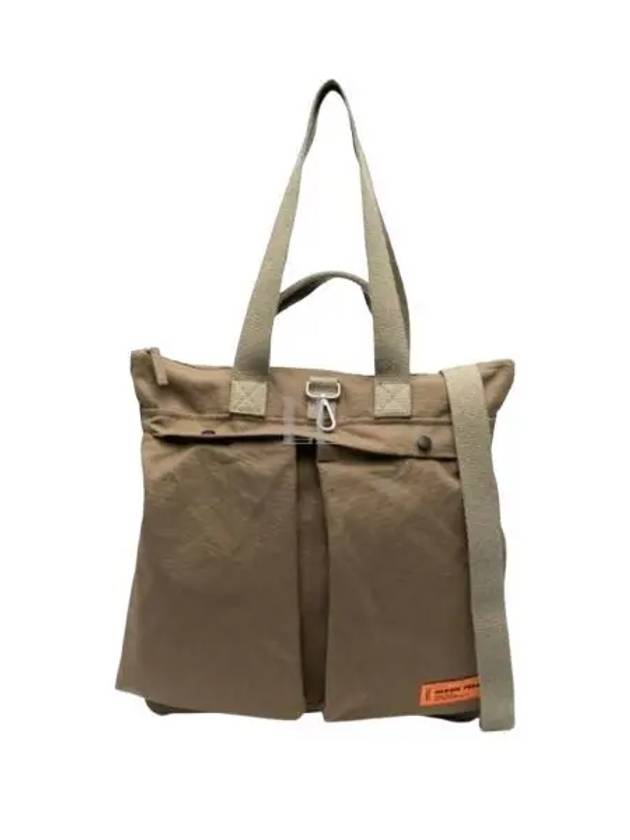 Logo Patch Canvas Tote Bag Dark Olive - HERON PRESTON - BALAAN 2