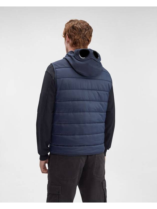 Shell R Mix Goggle Hooded Padded Vest Navy - CP COMPANY - BALAAN 4