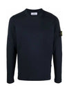 Wappen Patch Crew Neck Knit Top Navy - STONE ISLAND - BALAAN 3