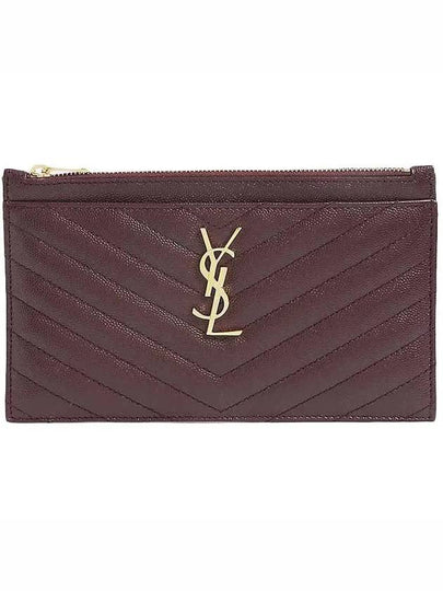 Monogram Quilted Clutch Bag Dark Red - SAINT LAURENT - BALAAN 2