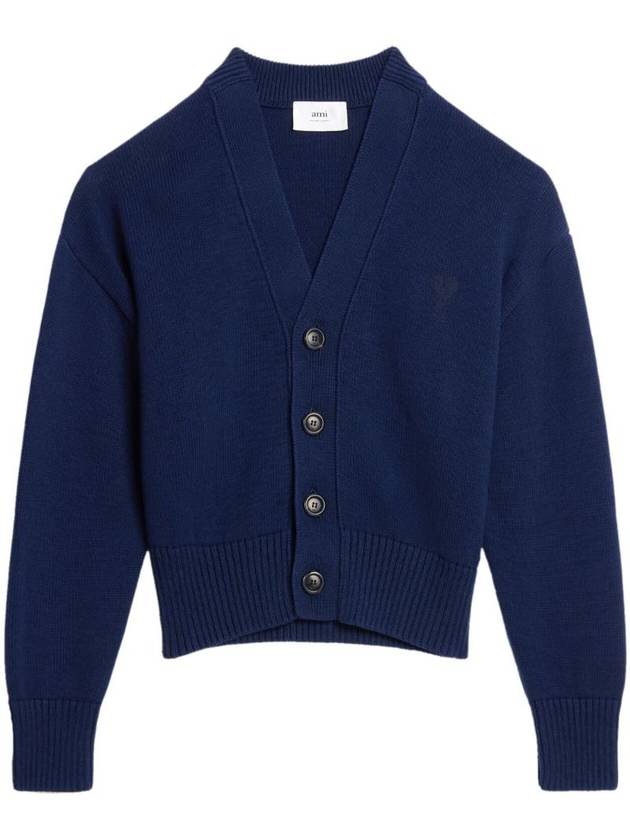 De Coeur Button Up Cardigan Blue - AMI - BALAAN 1