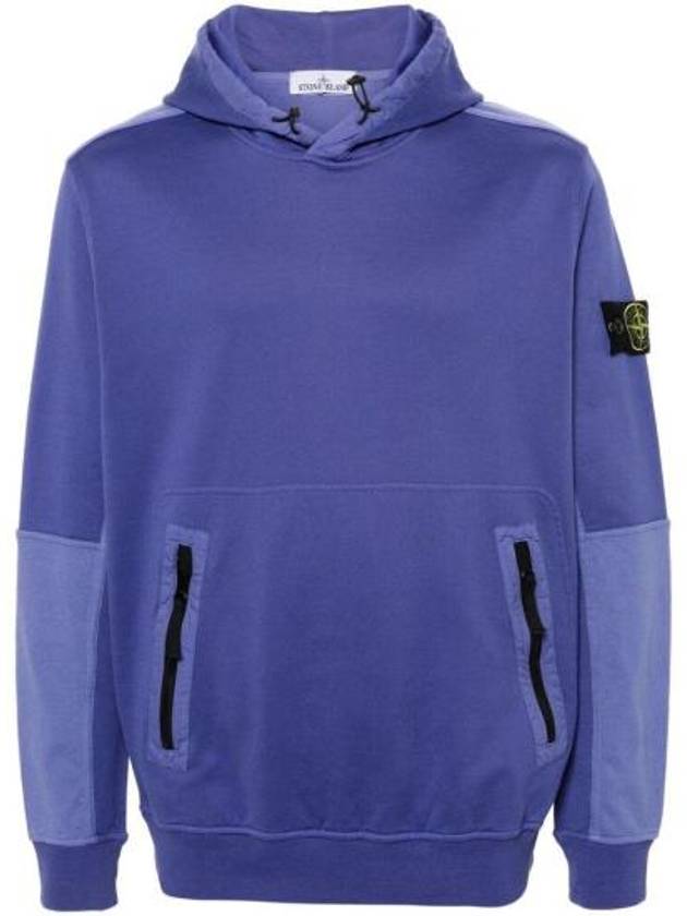 Regular Fit Mercerized Cotton Fleece Cotton Hoodie Purple - STONE ISLAND - BALAAN 2