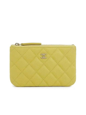 Classic Mini Pouch Light Yellow Champagne Gold Caviar 4ET0378 - CHANEL - BALAAN 1