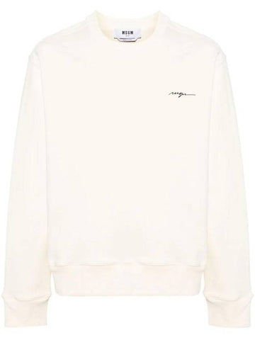 Embroidered Logo Sweatshirt Ivory - MSGM - BALAAN 1