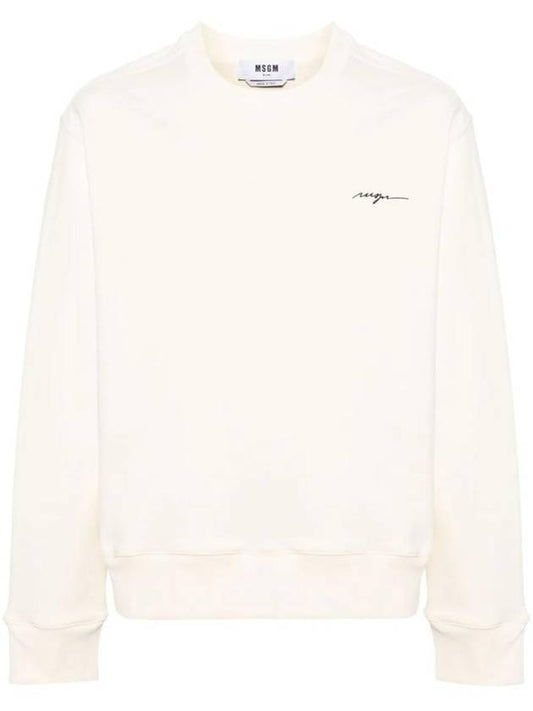 Embroidered Logo Sweatshirt Ivory - MSGM - BALAAN 1