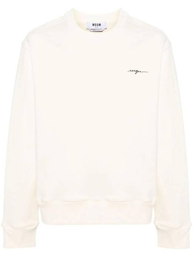 Embroidered Logo Sweatshirt Ivory - MSGM - BALAAN 1