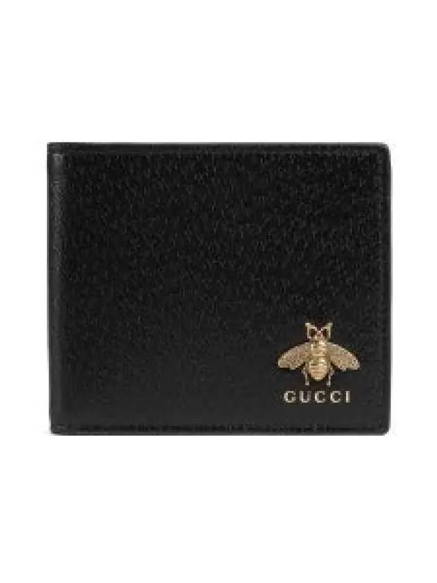 Animalier Bee Leather Half Wallet Black - GUCCI - BALAAN 2