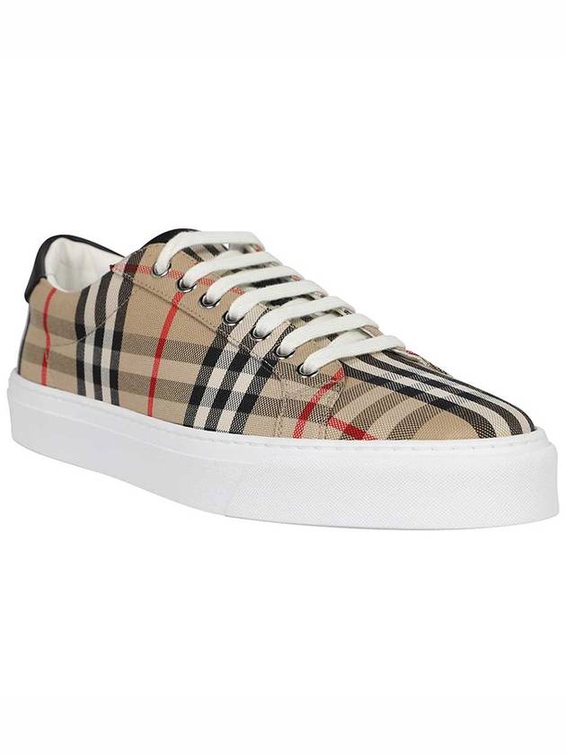 Vintage Check Cotton Low Top Sneakers Beige - BURBERRY - BALAAN 4