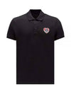 Logo Patch Polo Shirt Black - MONCLER - BALAAN 2