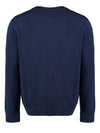 Fox Head Patch Regular Round Neck Pullover Knit Top Navy - MAISON KITSUNE - BALAAN 4