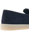 Triangle Logo Suede Loafers Navy - PRADA - BALAAN 11