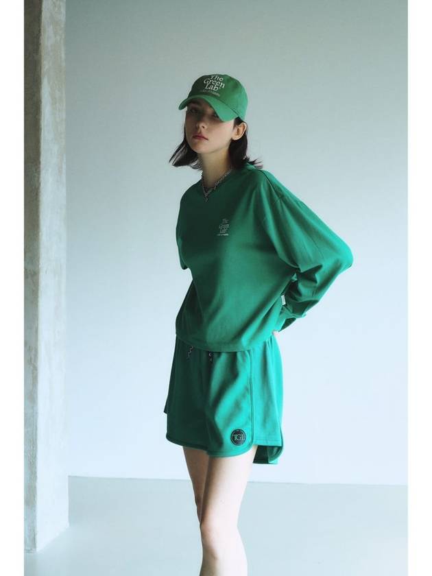 Essential Crop Long Sleeve T-Shirt Green - THE GREEN LAB - BALAAN 9