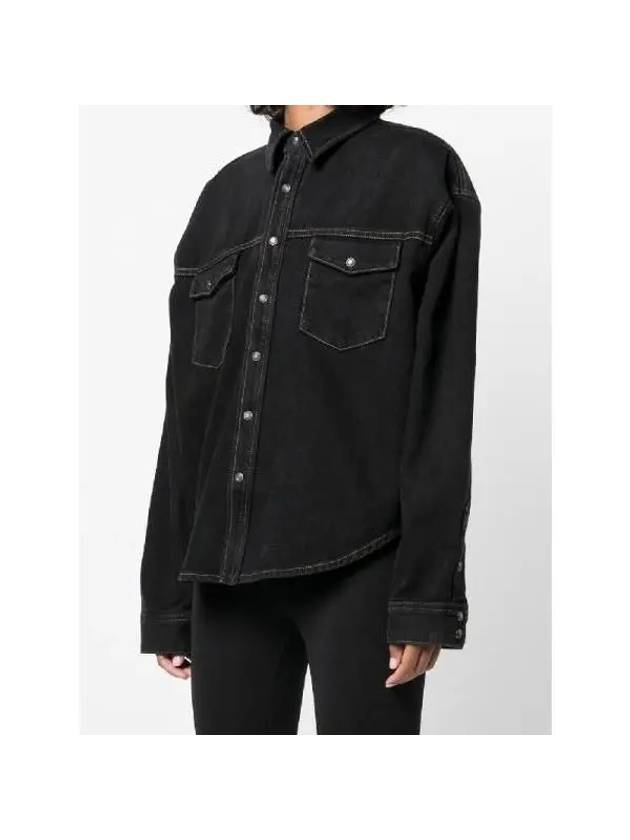 Flap pocket denim jacket W4006PC BLACK - WARDROBE.NYC - BALAAN 3