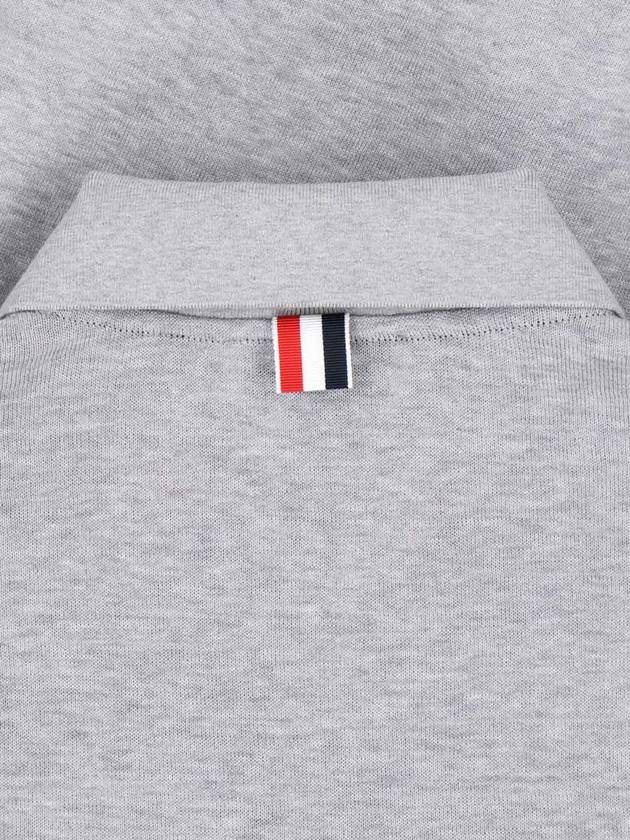 Lightweight Cotton Short Sleeve Polo Shirt Grey - THOM BROWNE - BALAAN 5