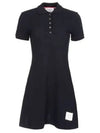 Women's Logo Patch Tennis Flare Short Dress Navy - THOM BROWNE - BALAAN 2