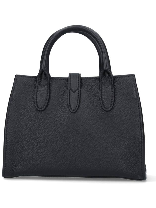 Hook Closure Small Leather Tote Bag Black - GUCCI - BALAAN 4