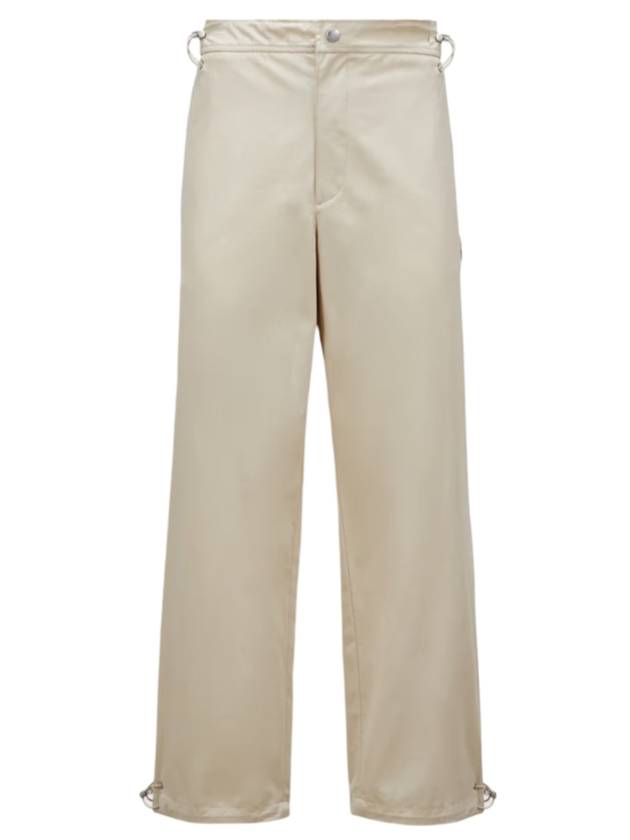 Cotton Canvas Straight Pants Beige - MONCLER - BALAAN 1