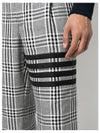 4 Bar Tartan Check Linen Slacks Grey - THOM BROWNE - BALAAN 6