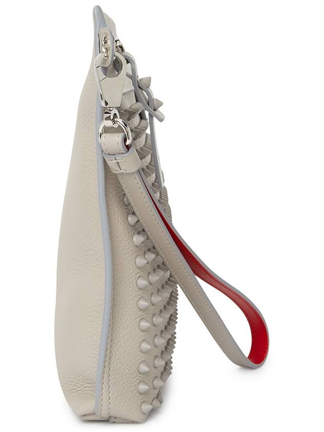 Spike Leather Clutch Bag White - CHRISTIAN LOUBOUTIN - BALAAN 4