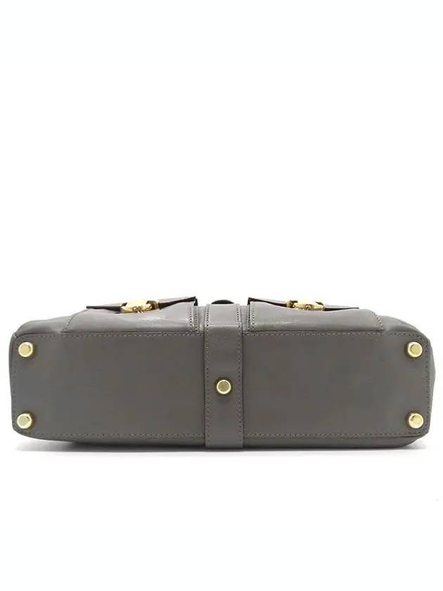 Marc Jacobs Dark gray leather gold buckle decorated tote bag - MARC JACOBS - BALAAN 3