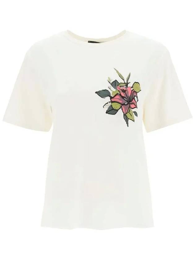 13th Anniversary DANZICA Flower Embroidery T Shirt 59460929 005 - MAX MARA - BALAAN 1