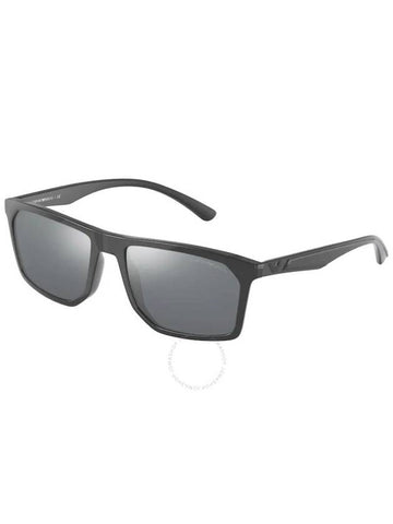 Emporio Armani Light Grey MIrror Black Pilot Men's Sunglasses EA4164 54516G 57 - EMPORIO ARMANI - BALAAN 1