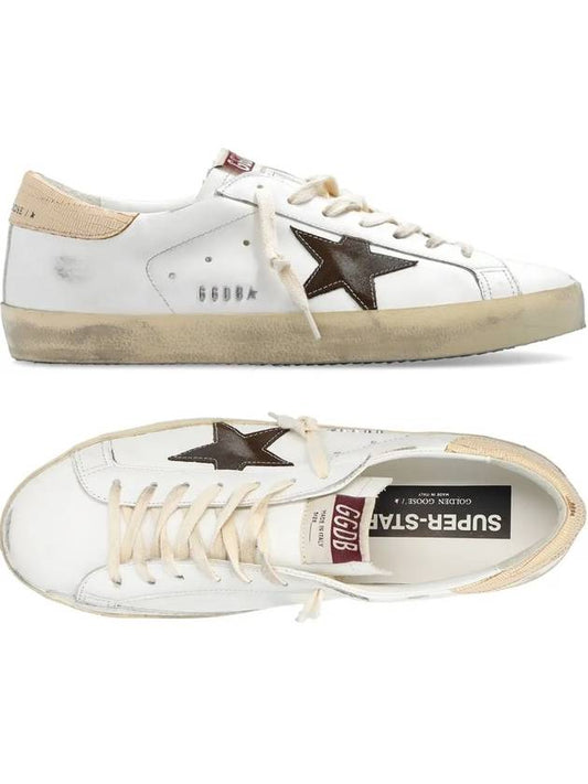 Superstar Brown Tab Classic Leather Low Top Sneakers White - GOLDEN GOOSE - BALAAN 2