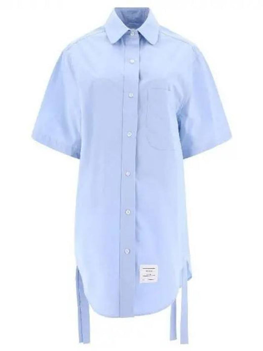 Women s Cotton Shirt Dress Light Blue FDSD91A F0184 480 1218898 - THOM BROWNE - BALAAN 1