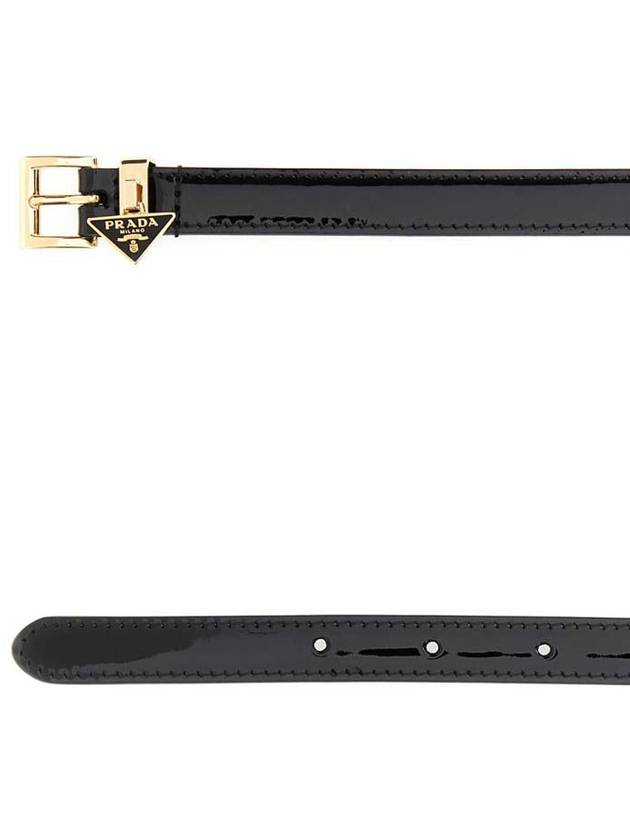 Triangle Logo Buckle Leather Belt Black - PRADA - BALAAN 3