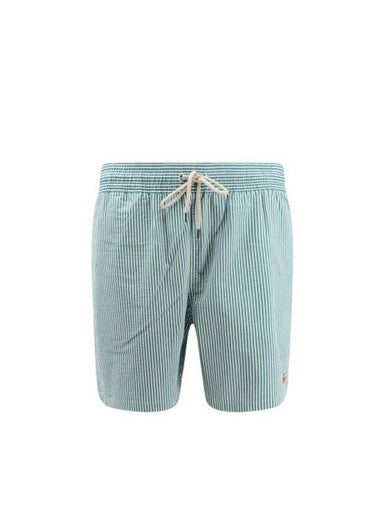 Logo Patch Striped Swim Shorts Green - POLO RALPH LAUREN - BALAAN 1