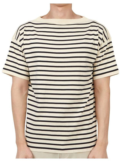 Boatman Cotton Short Sleeve Knit Top Striped Royal Blue Ivory - ANDERSEN-ANDERSEN - BALAAN 2