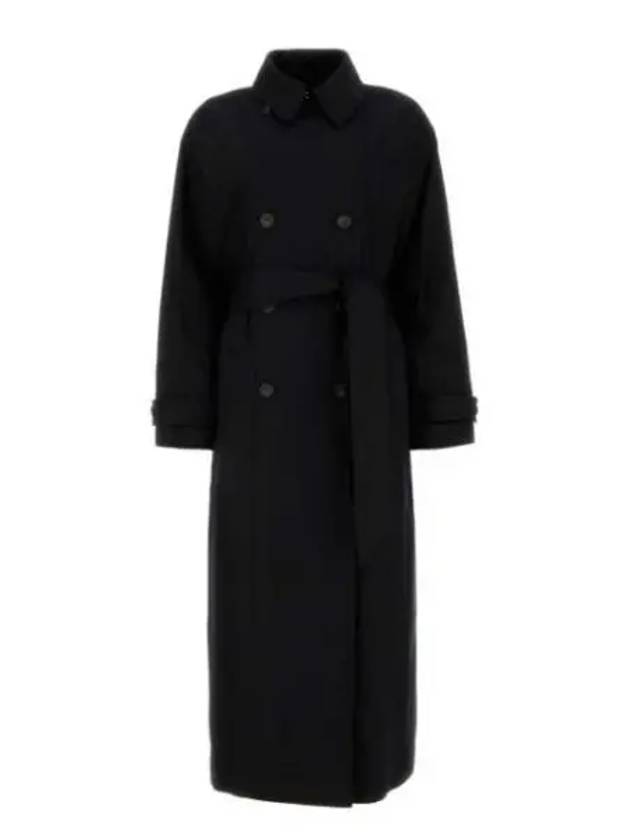 Double Brested Twill Cotton Trench Coat Black - A.P.C. - BALAAN 2