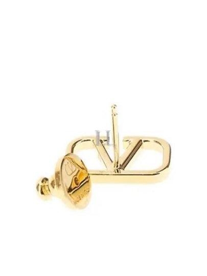 V Logo Signature Earrings Gold - VALENTINO - BALAAN 2