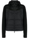 Padded Fleece Hooded Jacket Black - MONCLER - BALAAN 3