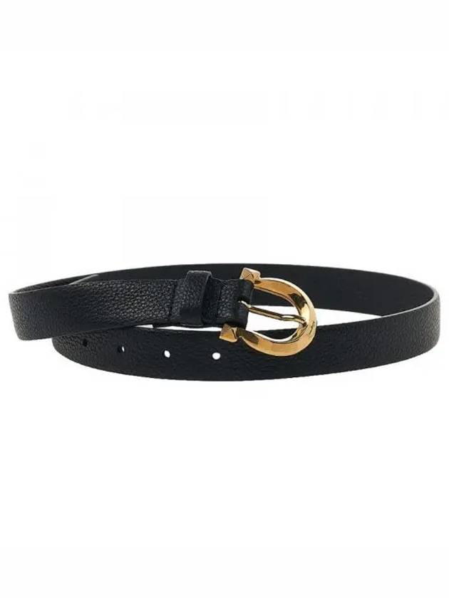 Gancini Buckle Leather Belt Black - SALVATORE FERRAGAMO - BALAAN 2