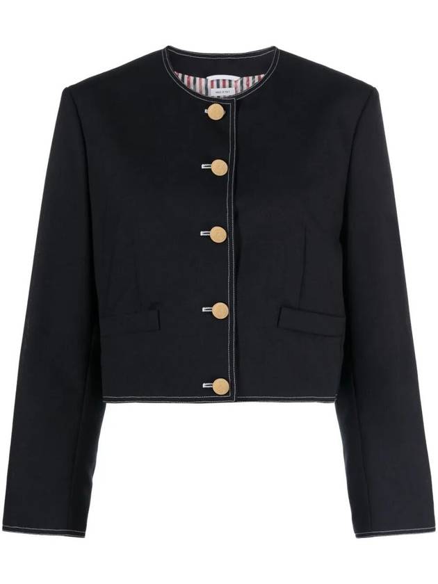 RWB detail wool crop jacket FBC893A00473 - THOM BROWNE - BALAAN 2