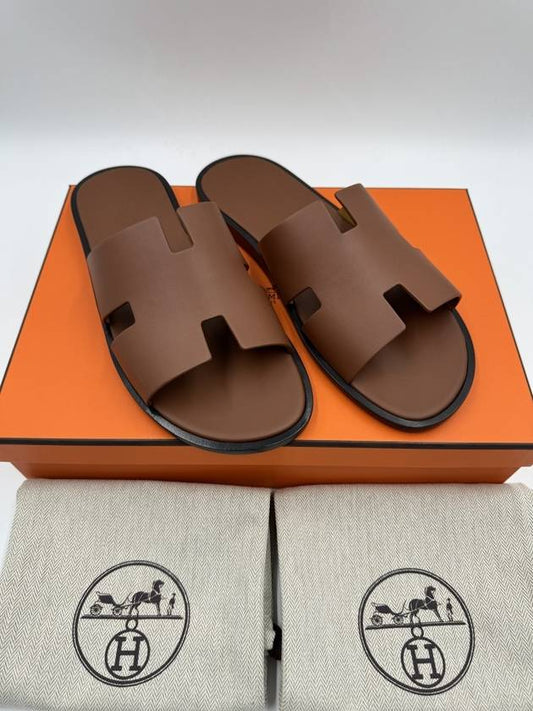 Izmir Leather Slippers Gold - HERMES - BALAAN 2