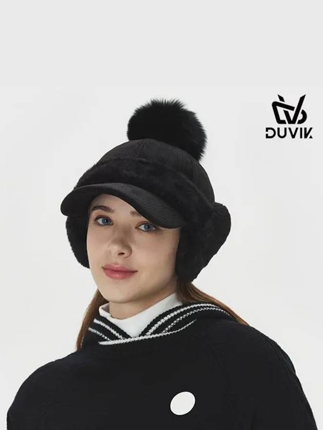 Women s Fake Fur Corduroy Ear shaped Hat DE4WAP782WH - DUVIK - BALAAN 4