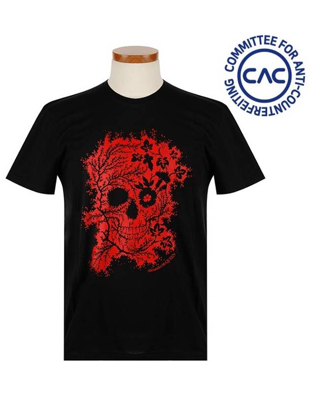 Evil Skull Motif Short Sleeve T-Shirt Black - ALEXANDER MCQUEEN - BALAAN 3