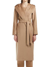 Women's Danton Hooded Cashmere Single Long Coat Camel - MAX MARA - BALAAN.
