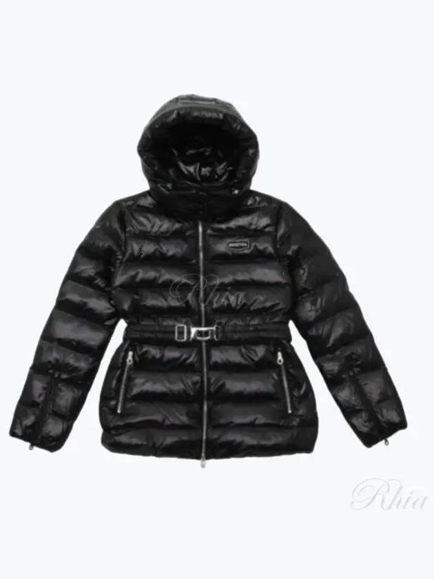 Women s goose down padded jacket Pigna belted hoodie VDDJ25235 BKS - DUVETICA - BALAAN 2